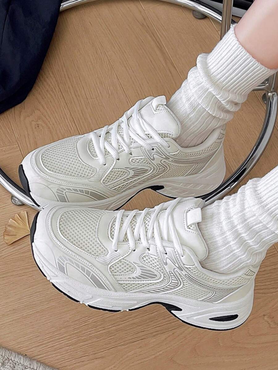 Sodalemon Novos Tênis Esportivos Casuais Femininos Estilo Preppy Tênis Chunky