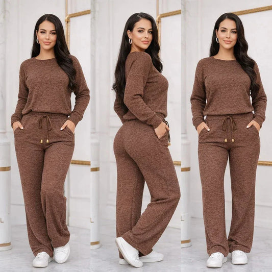 Conjunto Tricot Elegância Premium (Blusa + Calça) | Coleção Inverno