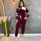 Conjunto Feminino Com Capuz Agasalho Inverno Look Para o Frio