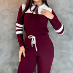 Conjunto Feminino Com Capuz Agasalho Inverno Look Para o Frio