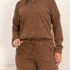Conjunto Femenino Lanzinha Ribi canelada 2 Peças Blusa e Pantalona plus size