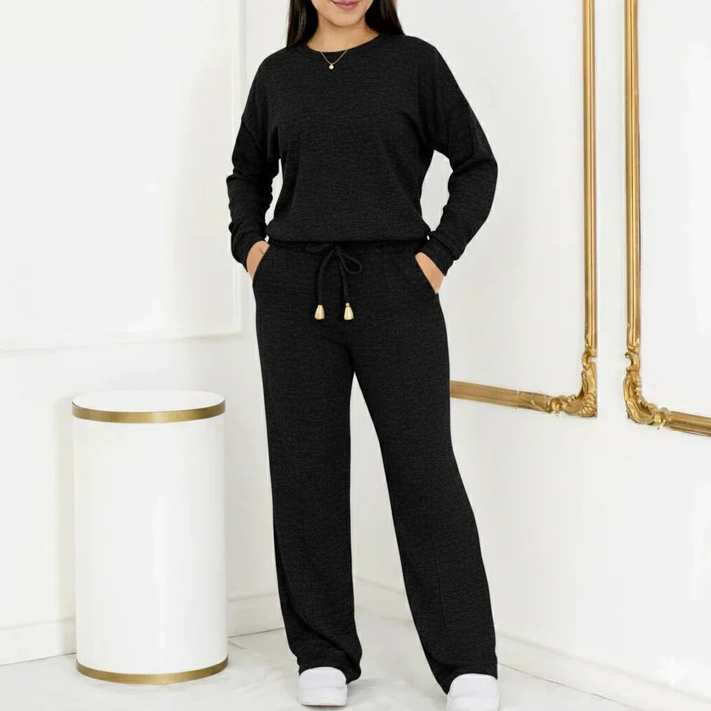Conjunto Feminino Longo em Tricot (Blusa + Calça) | PROMOÇÃO OUTONO/INVERNO