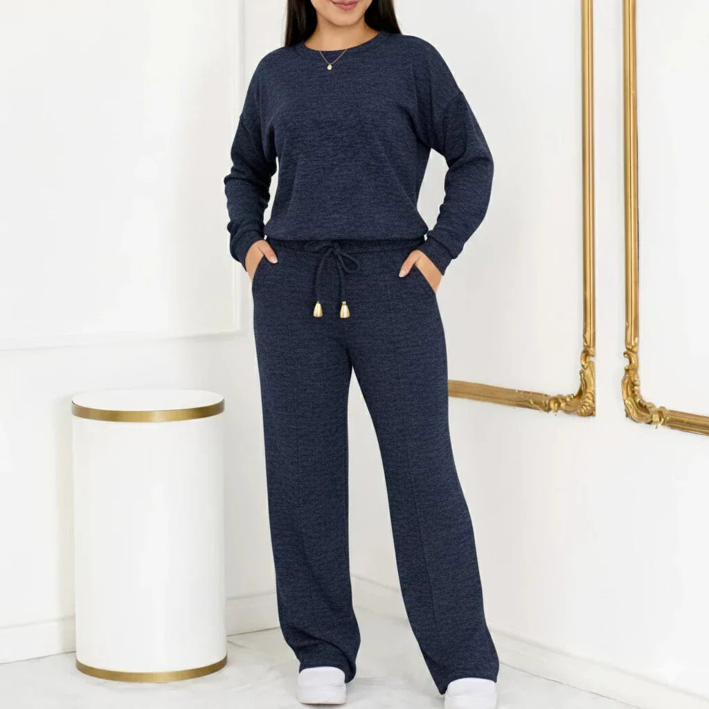Conjunto Feminino Longo em Tricot (Blusa + Calça) | PROMOÇÃO OUTONO/INVERNO