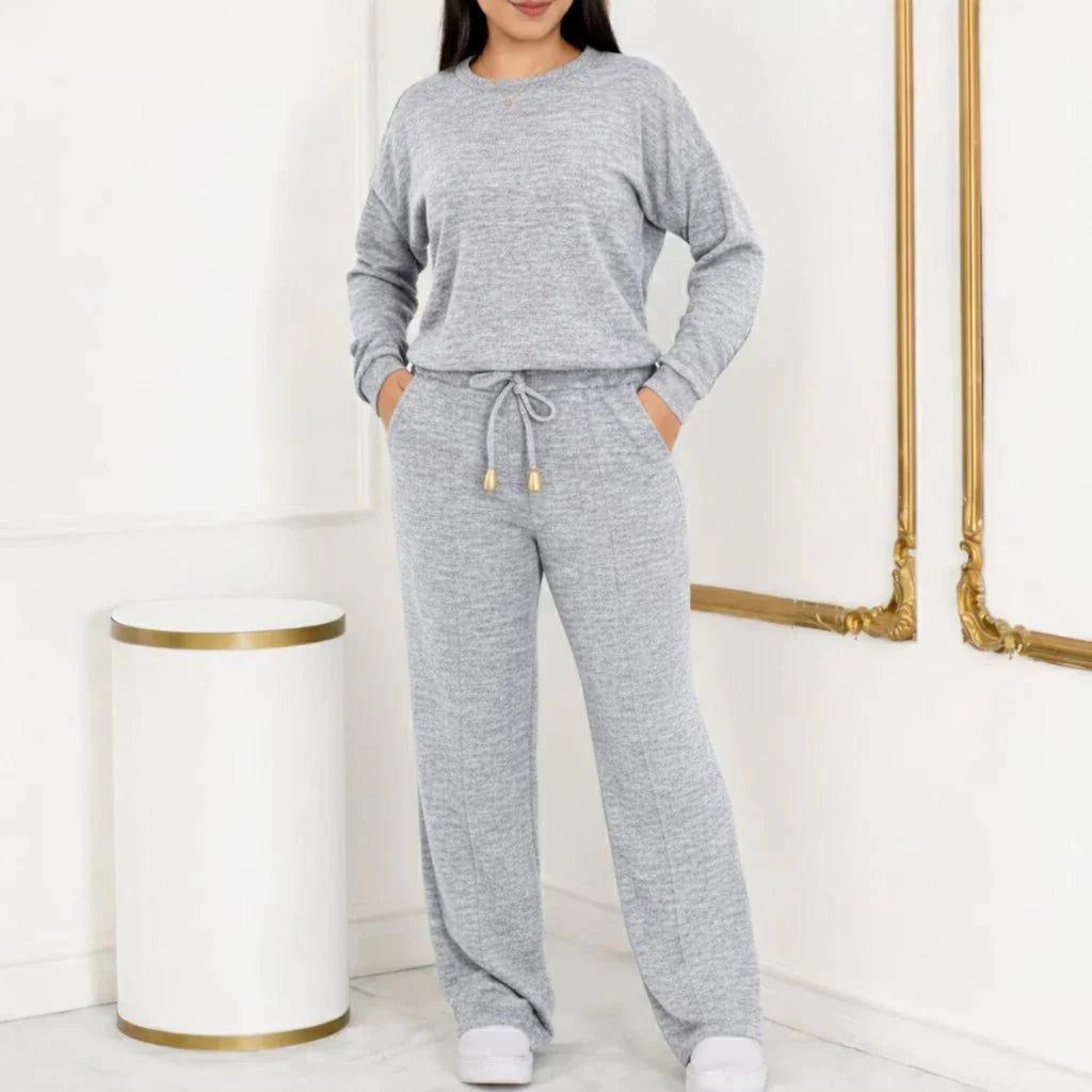 Conjunto Feminino Longo em Tricot (Blusa + Calça) | PROMOÇÃO OUTONO/INVERNO