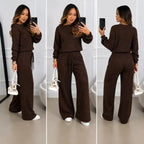 Conjunto Feminino Canelado em Tricot (Blusa + Calça) | PROMOÇÃO DE INVERNO